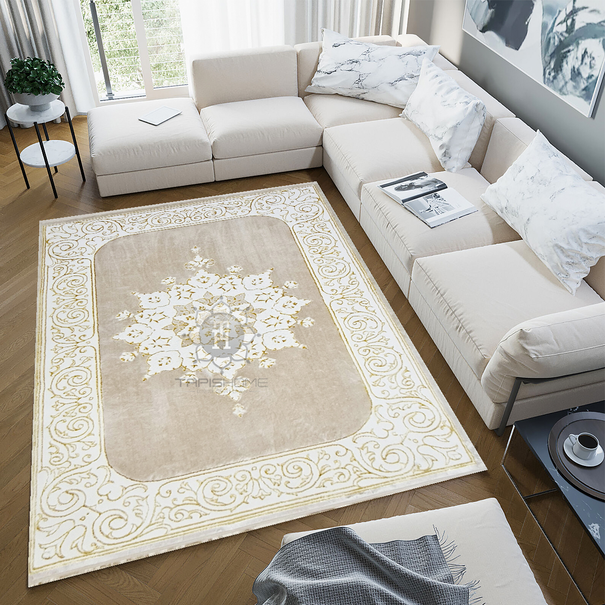 Tapis rond blanc pas cher 150cm, 200cm, 250cm - Tapis Chic